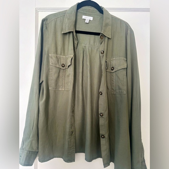 TOPSHOP Button down tencel top - Picture 1 of 6